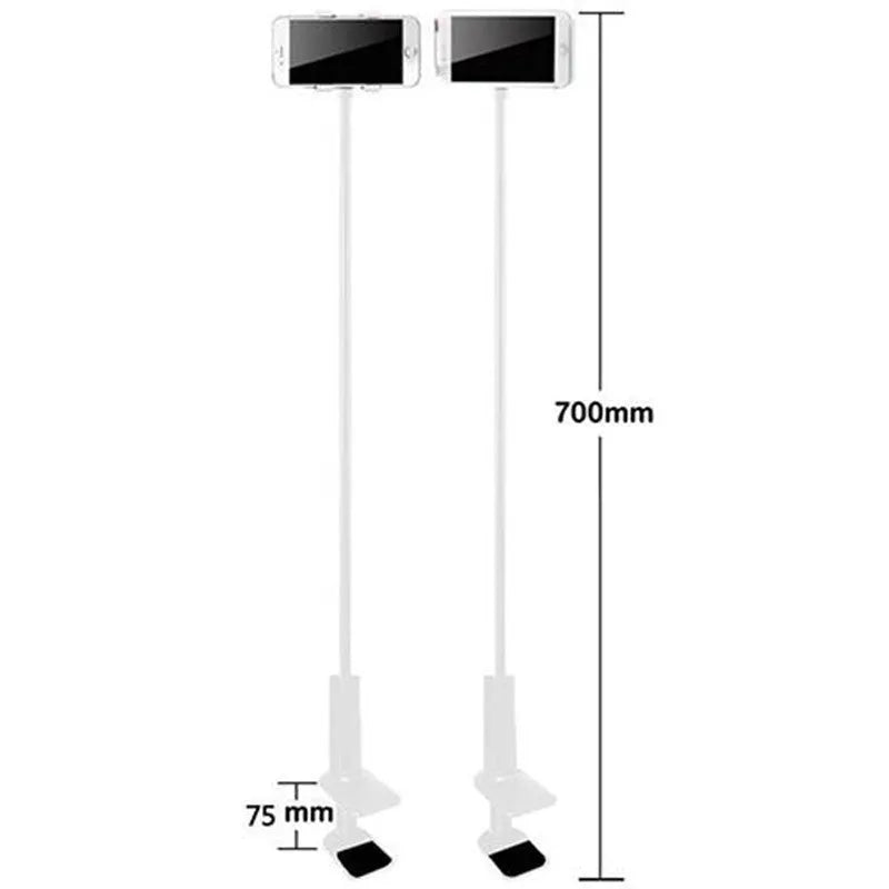 Flexible mount holder with bendy arm and suction base holding a smartphone