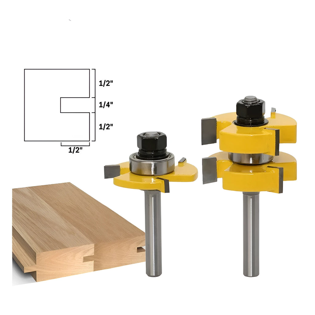 Three-tooth T-shaped tenon joining knife woodworking T-slot milling cutter with carbide 8 mm shank