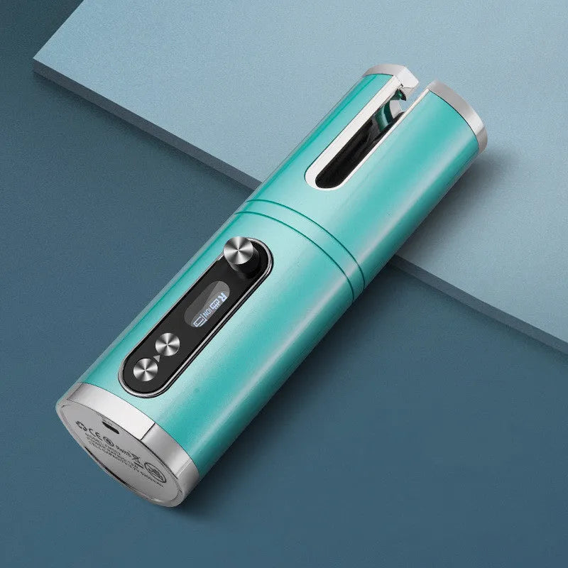 Wireless automatic curling iron with tourmaline ceramic barrel in black colour with dual batteries