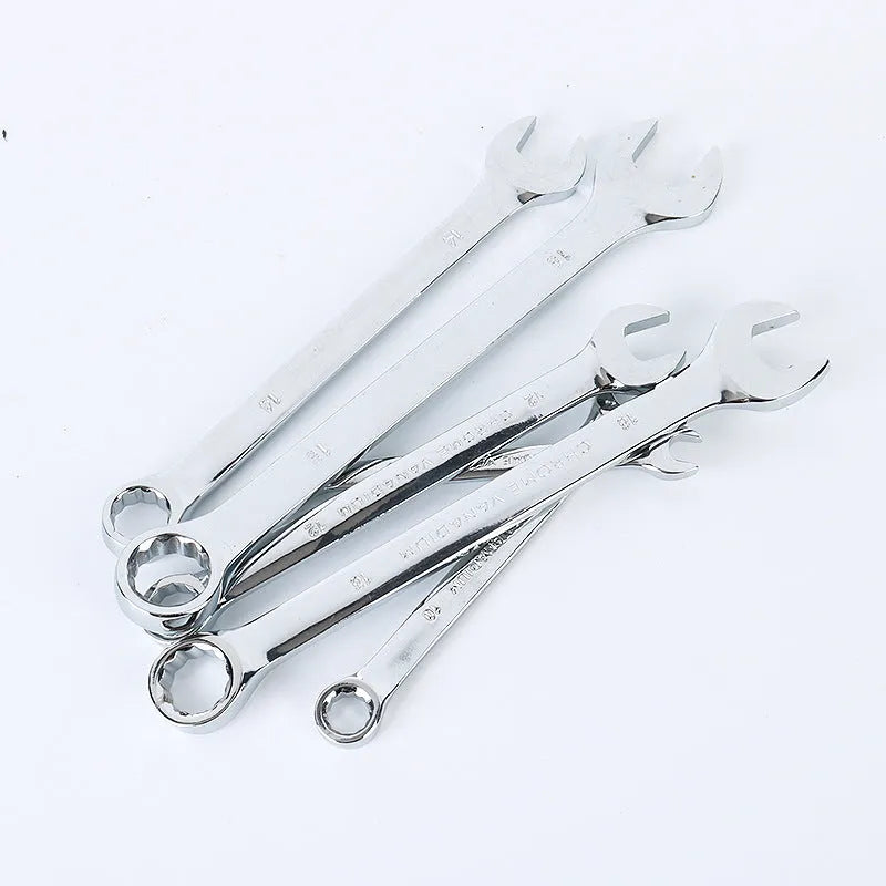 61-piece chrome vanadium steel auto repair socket and wrench tool set in a box.