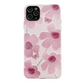 Pink soft rubber iPhone case with Japanese Korean style design and lanyard hole