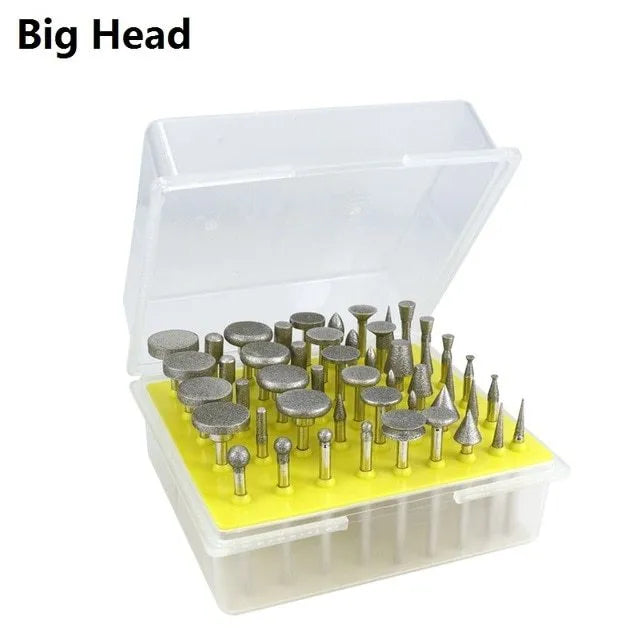 Alloy diamond grinding head set with 3mm shank for glass and stone work