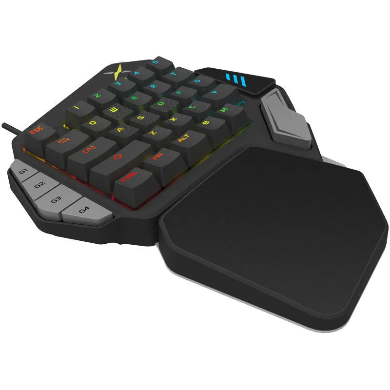 T9X Jedi Gun God one-handed mechanical keyboard in black with wired USB connection for PC gaming