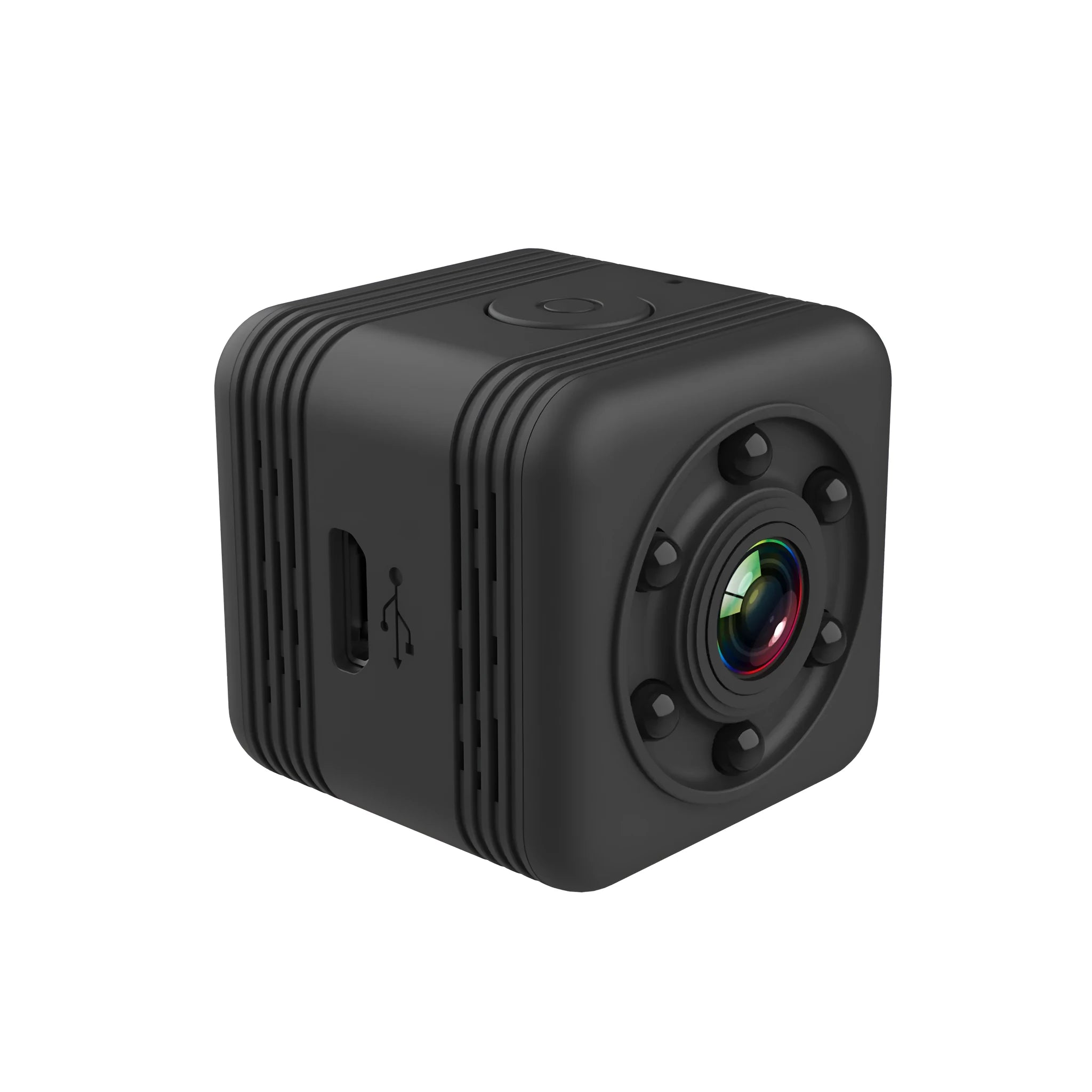 SQ29 black waterproof sports camera showing front view with lens.