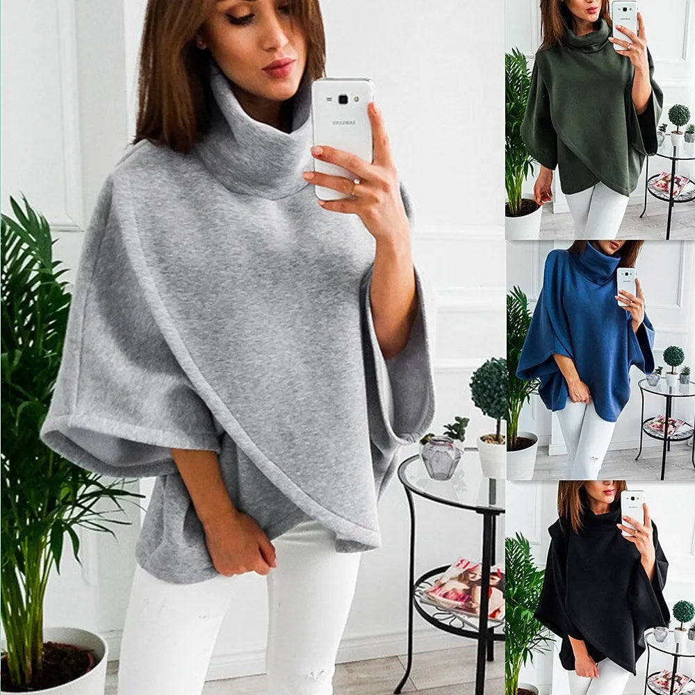 Women's long black batwing sleeve cardigan with plush velvet fabric and three-button placket