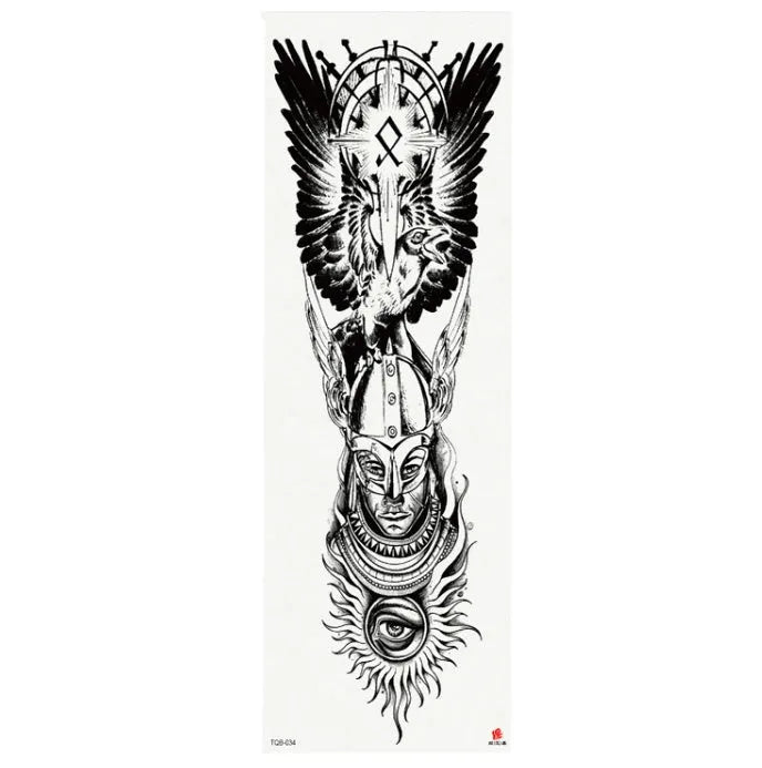 Full arm waterproof tattoo sticker 480x170mm with transfer process semi-manual production