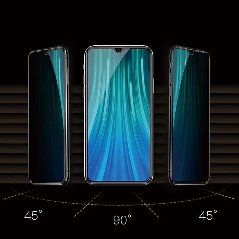 Anti-spy tempered glass screen protector for Xiaomi Poco and Redmi Note smartphones