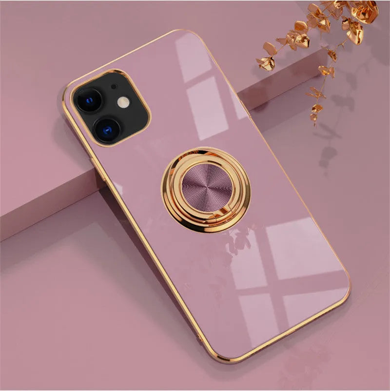 Flexible TPU silicone phone case for iPhone on a table, shown in milk tea colour.