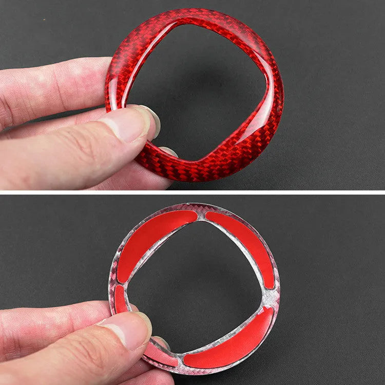Carbon fibre steering wheel cover in black and red colour options