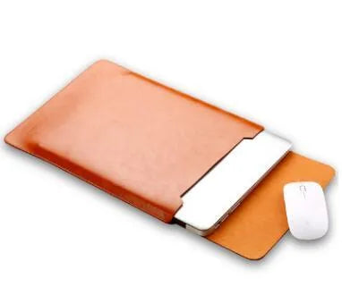 Microfibre leather laptop sleeve for MacBook Air and Pro in 11, 12, and 13 inch sizes with colour options