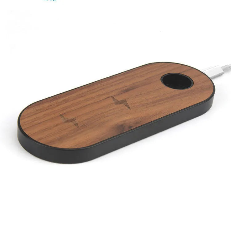 Wooden bamboo wireless charging pad with ultra-thin design for mobile phones