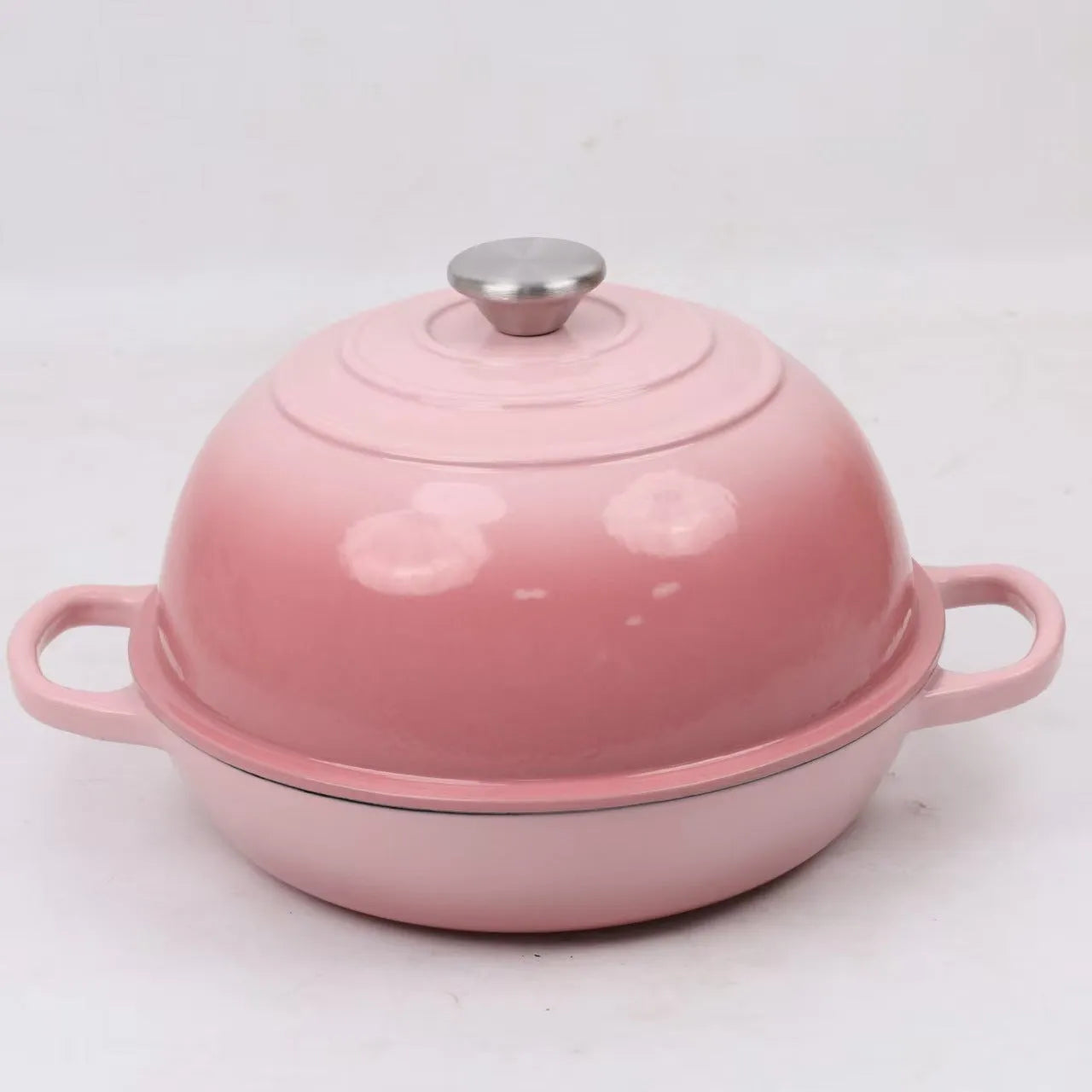 Cast iron enamel bread pot in black finish for baking European bread, 24cm or 26cm size
