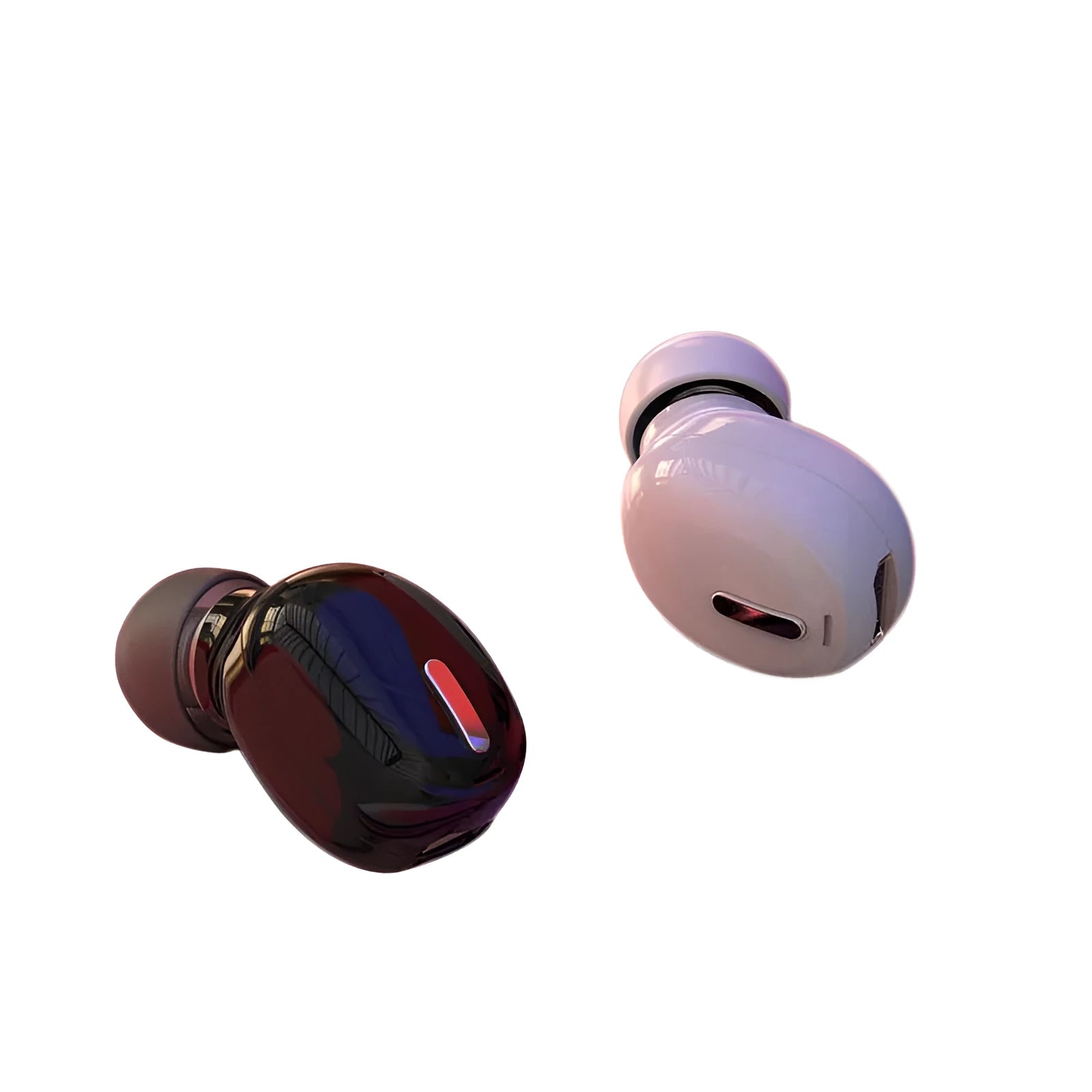 X9 single-ear Bluetooth earpiece in black or white bare metal with earplug-style design