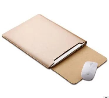 Microfibre leather laptop sleeve for MacBook Air and Pro in 11, 12, and 13 inch sizes with colour options