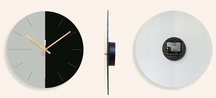 Tempered glass silent wall clock with transparent face and minimalist numerals, 29.5cm diameter