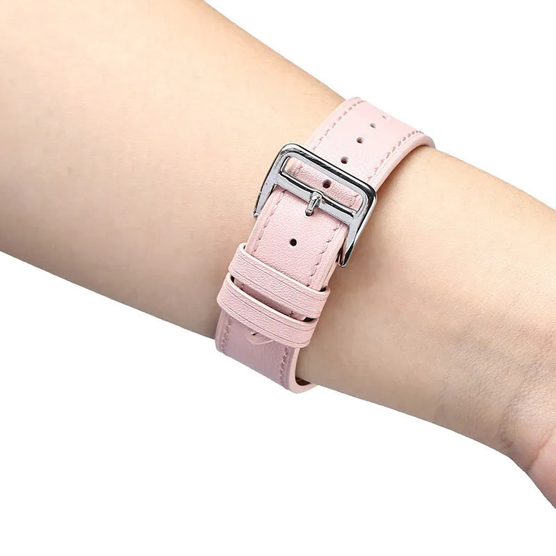 Pink cowhide leather smart watch strap for Apple Watch 1-4, 38mm or 42mm size option, lightweight about 15g