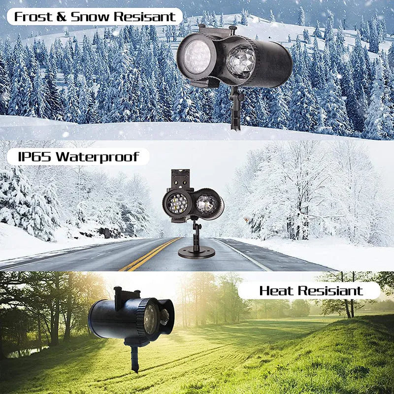 Outdoor waterproof double-tube LED light displaying animated water pattern effect.