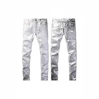 Black men's slim fit skinny jeans with a straight leg and button-fly cardigan opening.
