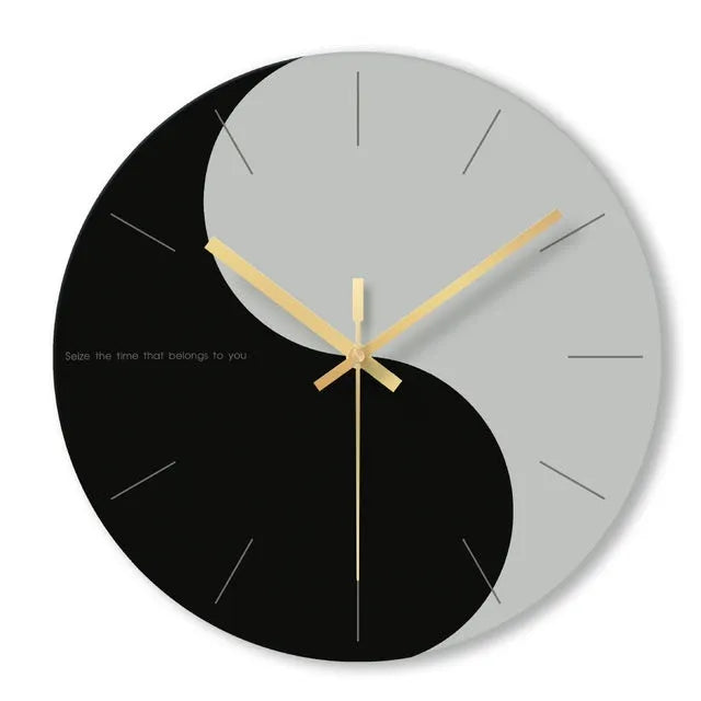 Tempered glass silent wall clock with transparent face and minimalist numerals, 29.5cm diameter