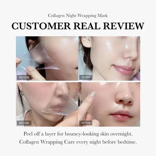 75ml collagen night face mask with application brush for overnight skin firming and hydration