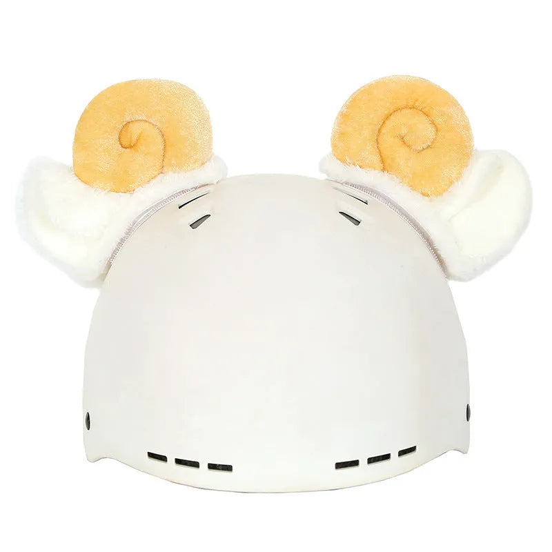 Child's plush cartoon character helmet cover and hat set in soft fabric, shown in medium size.