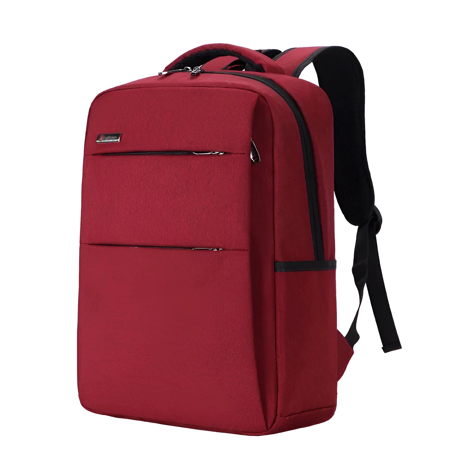 Waterproof shockproof rechargeable laptop backpack in Oxford cloth showing size options for 14-inch and 15.6-inch computers