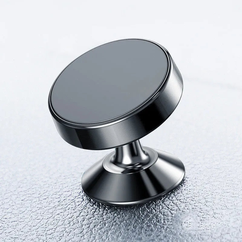 Aluminium alloy magnetic car phone holder in black, gold, or silver colour with CD texture finish