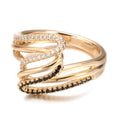 Women's micro-inlaid zircon ring with electroplated copper finish in WK2230 colour