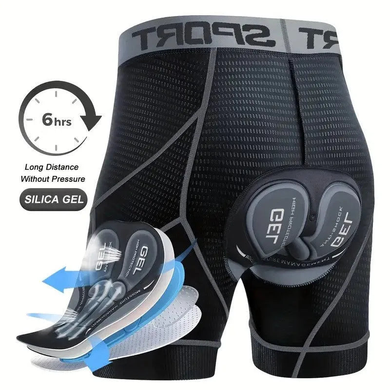 Gray breathable nylon cycling underpants liner shorts for road bike men in multiple sizes S M L XL XXL