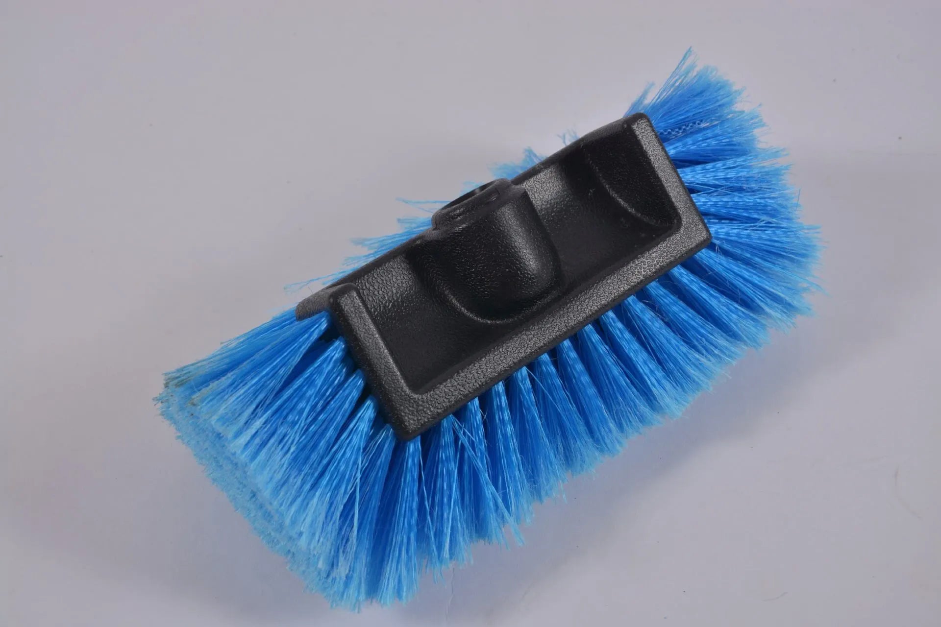 Yellow car wash brush with removable four-section rod and flow-through brush head design