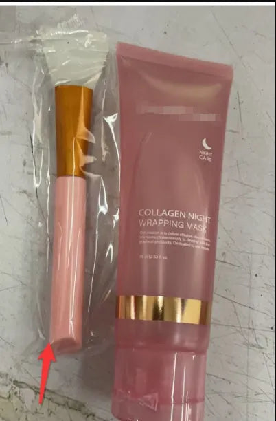 75ml collagen night face mask with application brush for overnight skin firming and hydration