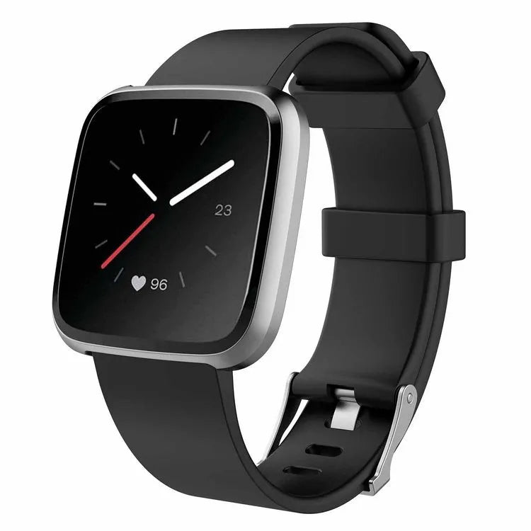 Fitbit Versa Lite replacement wrist strap in large size, showing TPE material and multiple colour options.