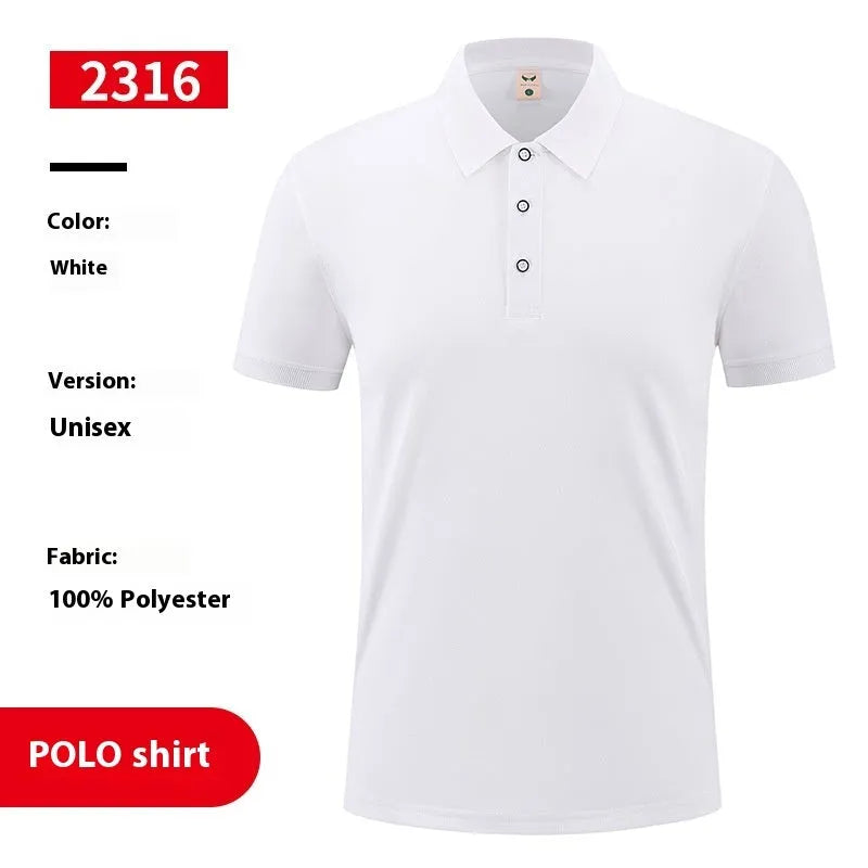 Ice silk polo shirt short sleeve with advertising space in multiple colour options