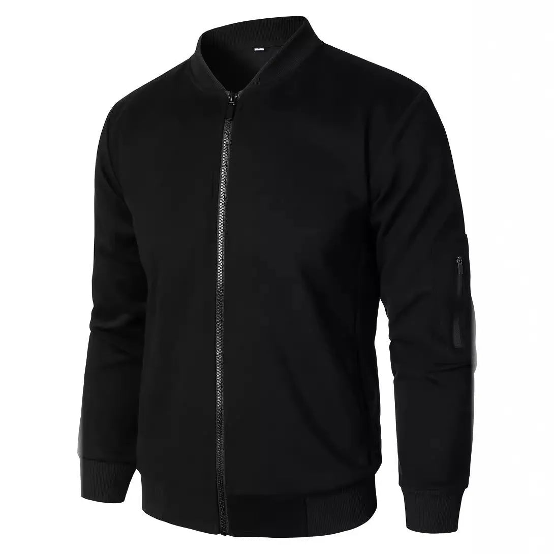 Men's knitted cotton jacket in loose fit business casual style with polyester lining