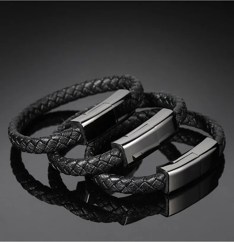 Bracelet cable Mini USB Micro USB single head brown double line 22.5cm with gift box