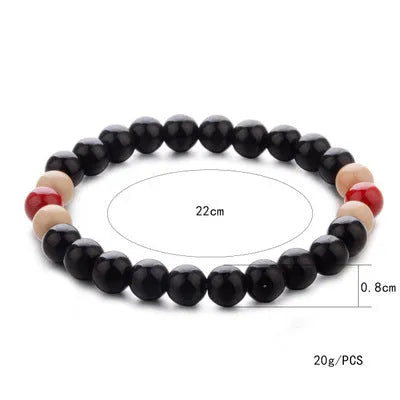 Natural stone bracelet with lava beads for essential oils in ethnic unisex design