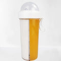 Double tube water bottle in plastic, 420ml and 600ml sizes, colours Blue, Green, Pink, and White