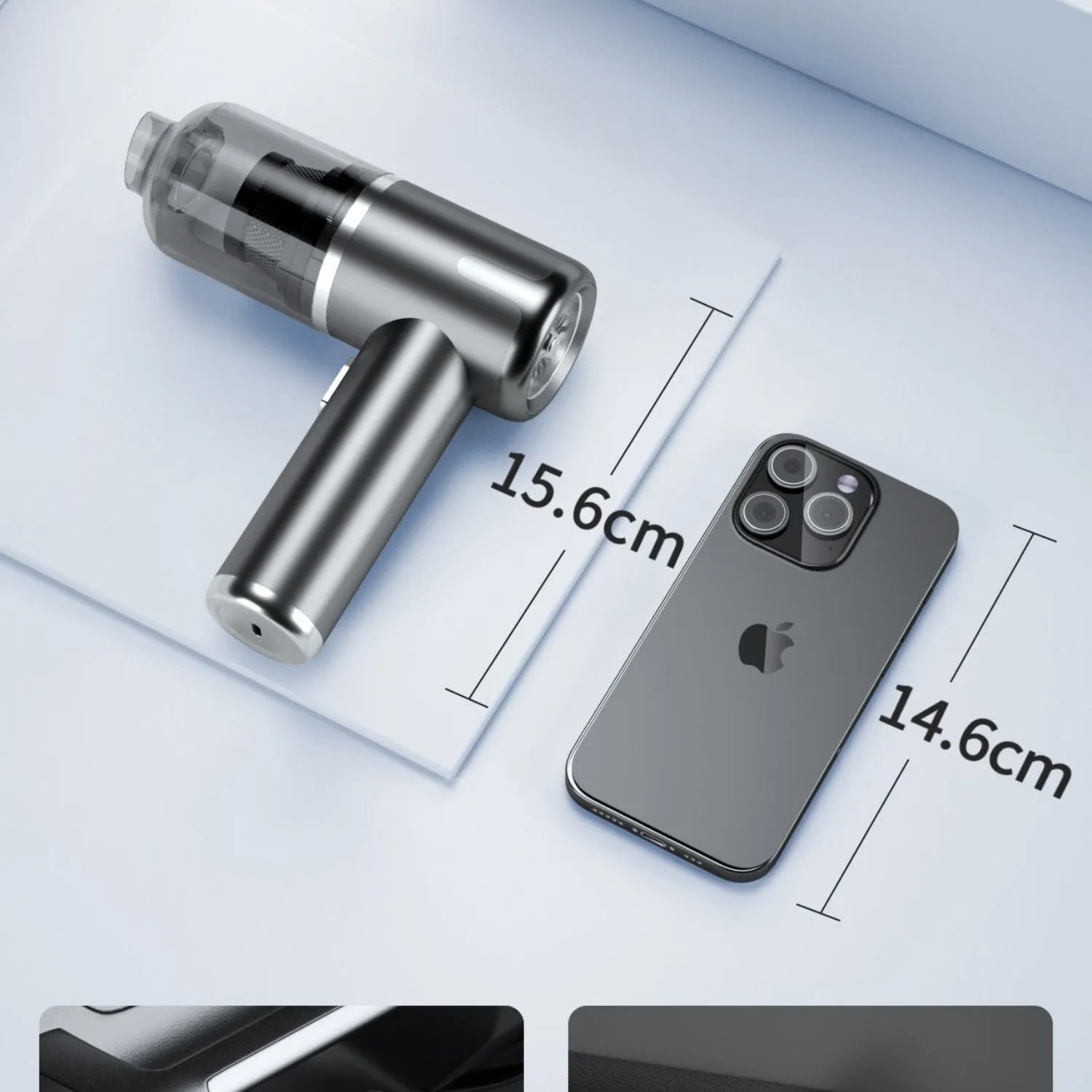 Handheld cordless vacuum cleaner with attachments for car and home cleaning