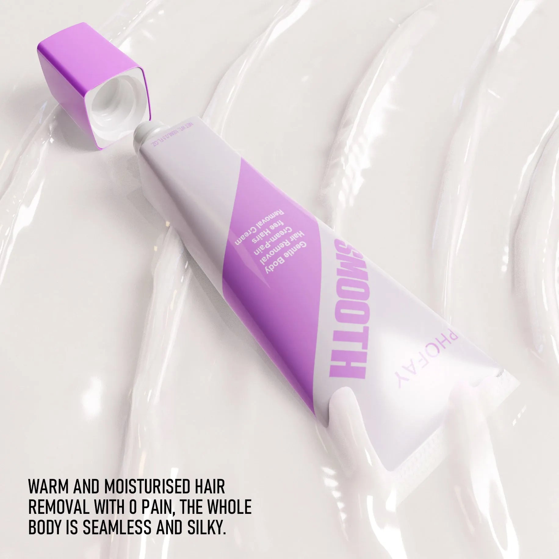 PHOFAY Pain Free Hair Removal Cream tube with applicator scraper for gentle hair removal