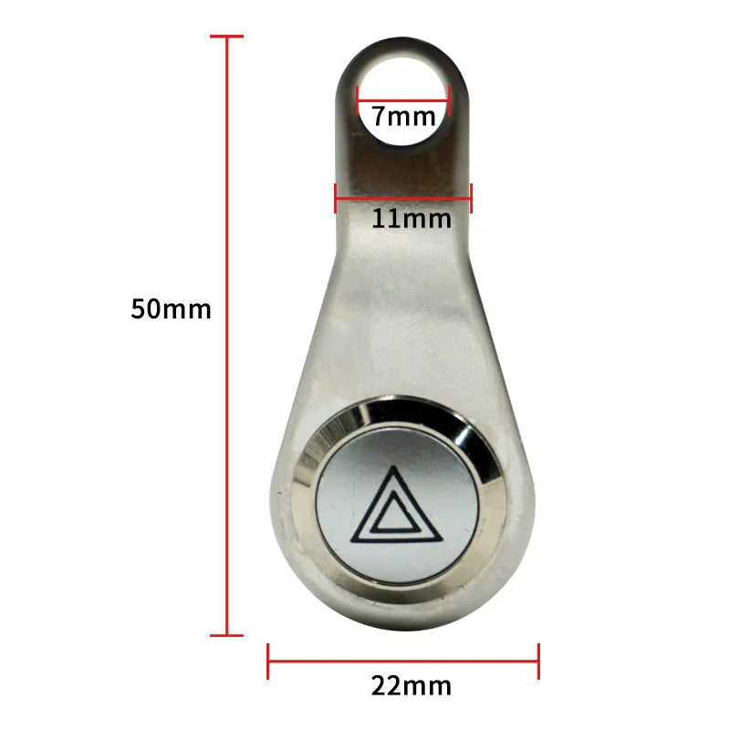 Black stainless steel motorcycle double flash switch with illuminated light ring and 7mm installation aperture