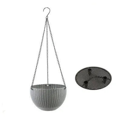 210mm diameter plastic hanging basket with inner tank and 450mm chain in seven colour options