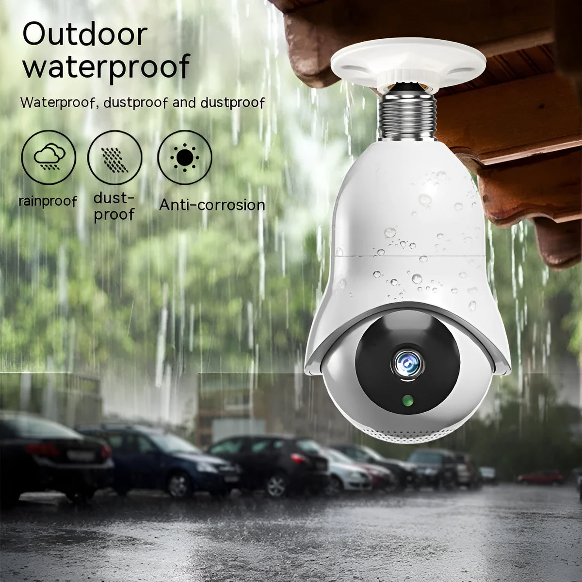 Dual band outdoor night vision light bulb camera in 100W or 200W with 720p or 1080p and smart night vision