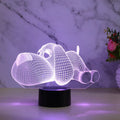 3D hologram illusion dog desktop lamp glowing in multiple colours with touch button.