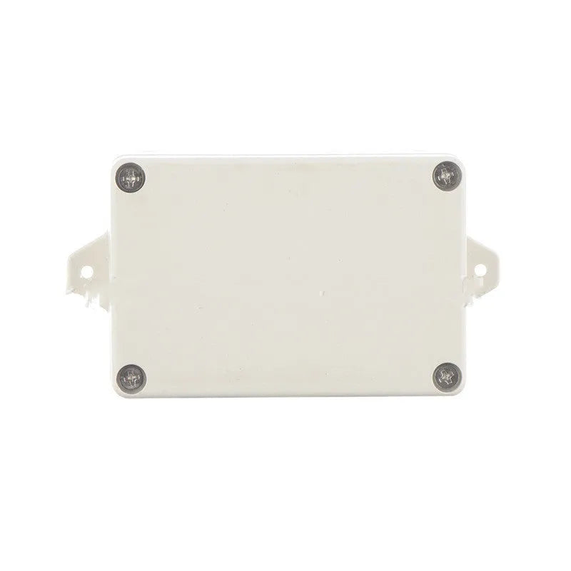 Green ABS plastic waterproof instrument box for security power supplies, showing front and side.