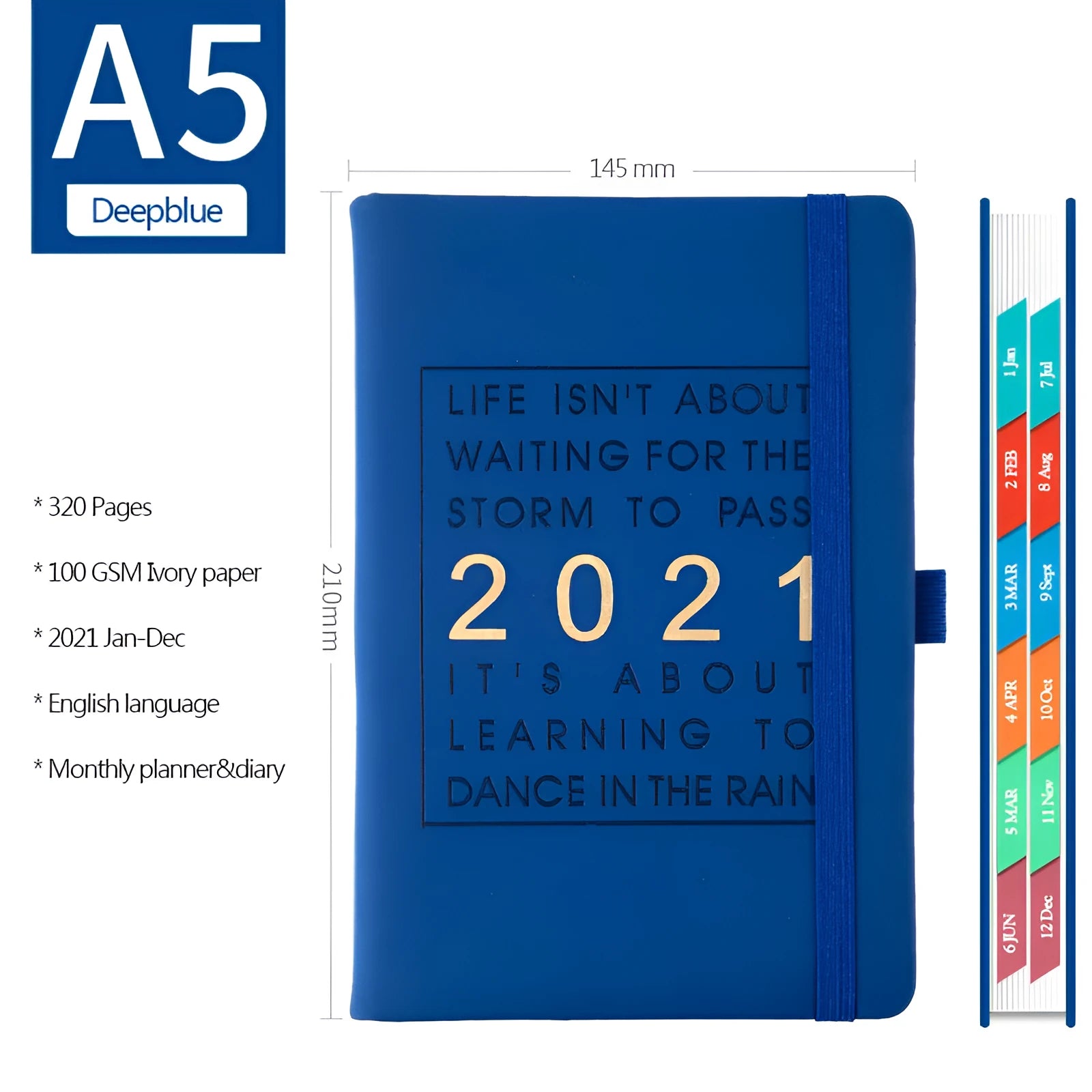 Daily plan self-discipline clocking table notebook with imitation leather cover in five colours