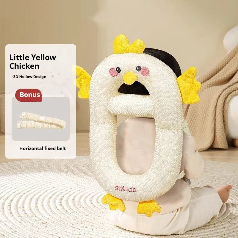 Baby anti-collision pillow and kneepad set in cartoon dinosaur, bee, rabbit, and chicken designs