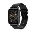 H80 smartwatch in black on a wrist, showing a heart rate graph on its 1.69-inch spherical glass screen.