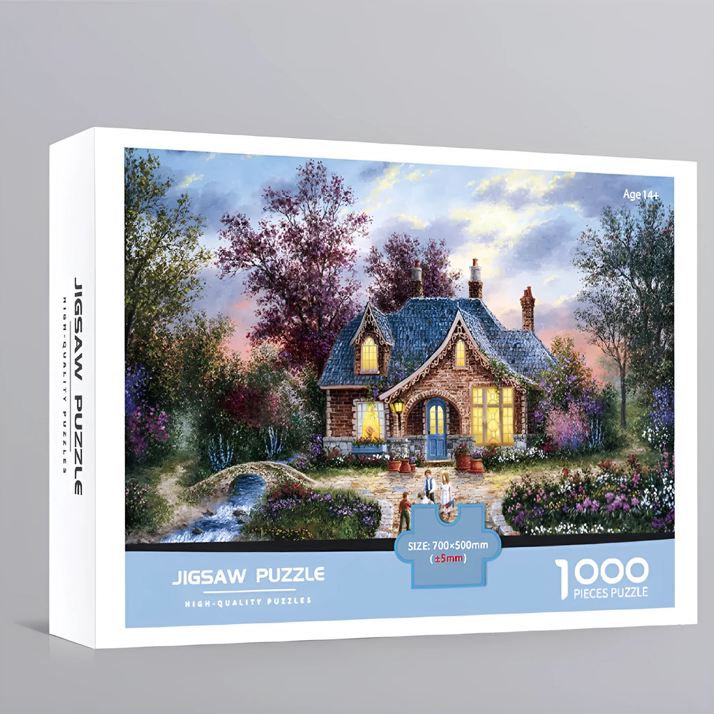 1000 piece shaped jigsaw puzzle made from paper, 70 x 50cm finished size, Christmas shop design