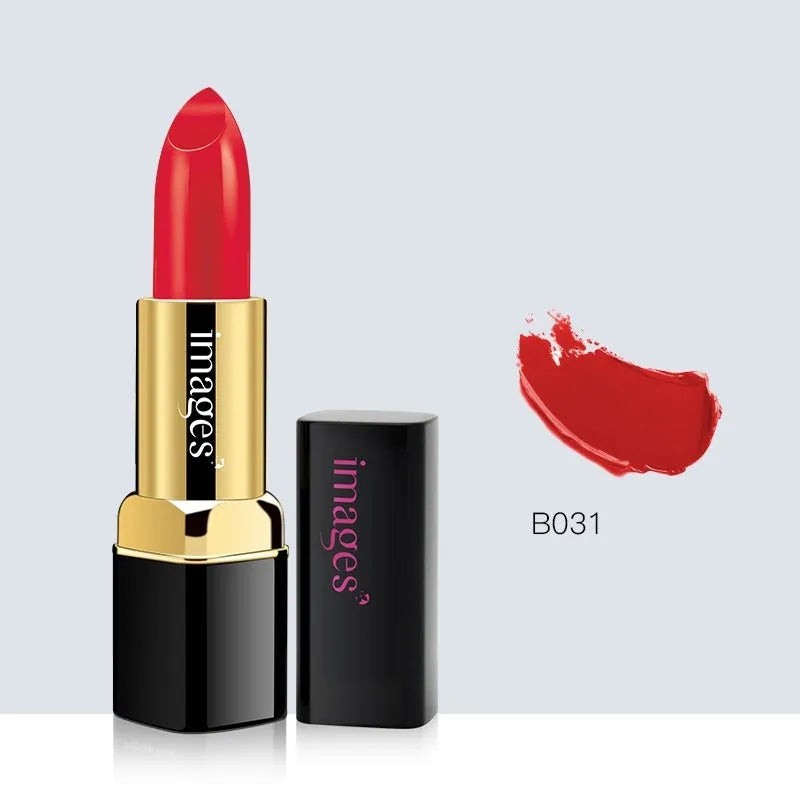 Moisturising lip gloss lipstick bullet in ten colours including red, pink, orange and purple.