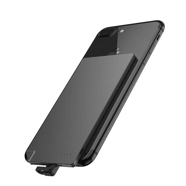 Sliver-coloured graphene battery power bank, 4000mAh capacity, shown next to a mobile phone.